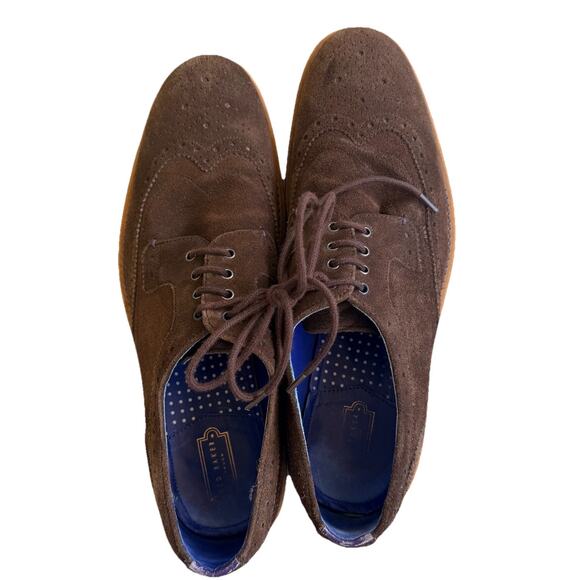 Ted Baker Prycce Brown Suede Derby Brogues Men’s Shoes Sz 10 main image 9